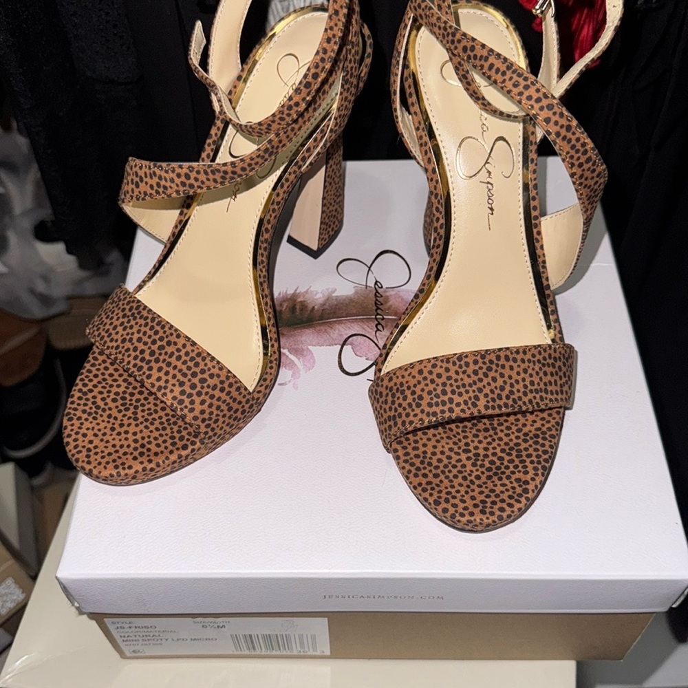 Jessica Simpson Brown Crystal Embellished Heels
